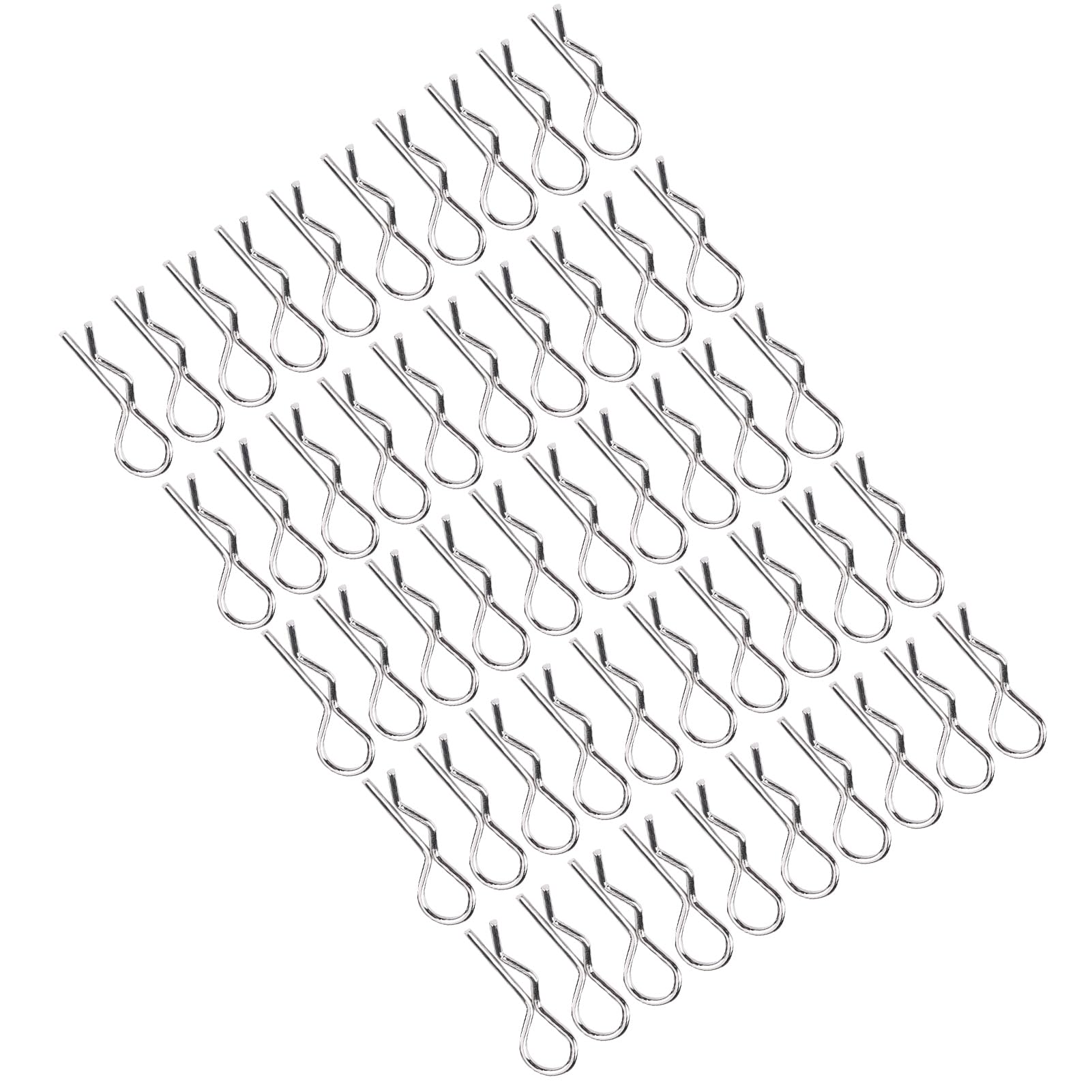 50Pcs RC Car Body Clip Pins, Stainless Steel R Type Body Clip Pin Easy to Install for Remote Control Car Shell 1/10 1/16 Scale