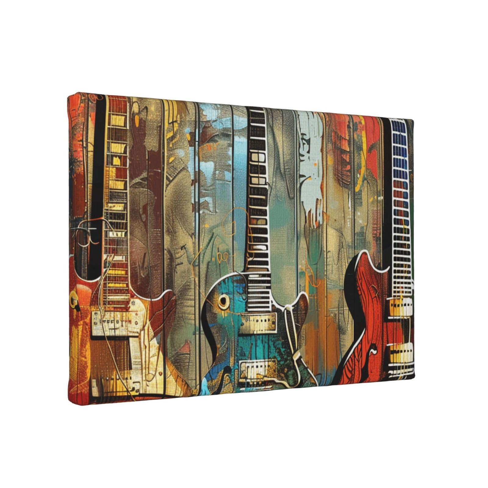 YKLJG guitars art Printed Wall Art Canvas Painting 30x20 CM Wooden Framed Picture Painting Artwork Prints for Bedroom Kitchen Home Office Decor