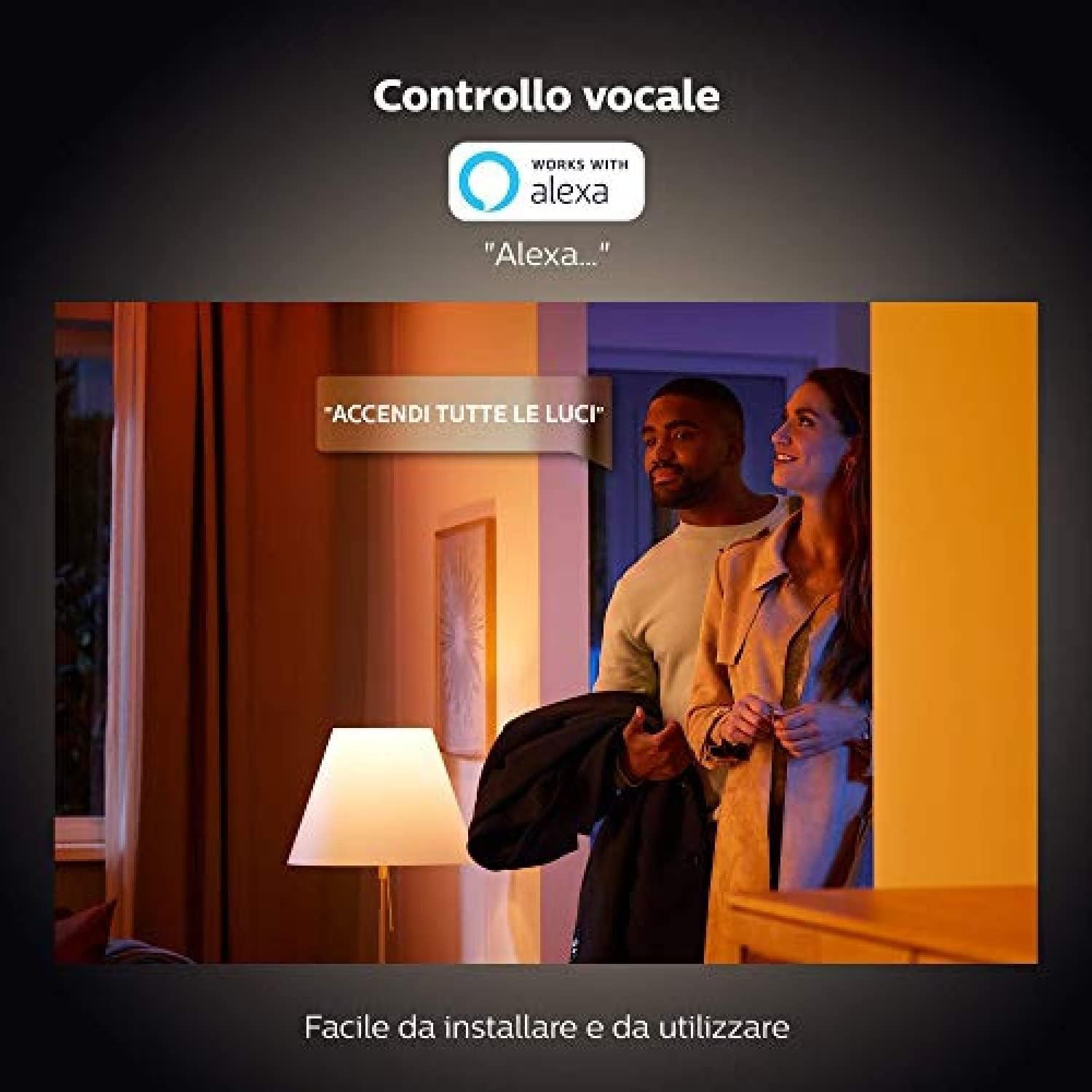 Philips Hue White and Color Ambiance Faretti Smart Led, Luce Bianca e Colorata, Bluetooth, Dimmerabili, GU10, 4W, 3 Pezzi Wall Switch Module, Modulo Interruttore a Parete, Bianco