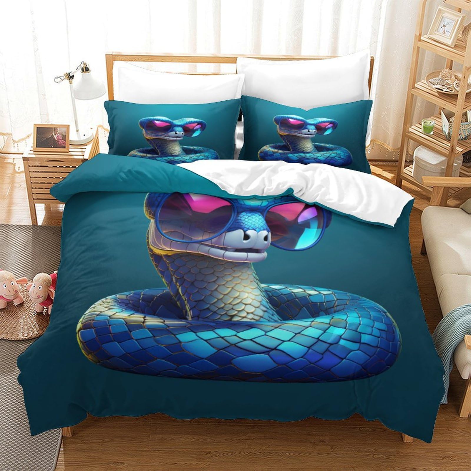 Housse de couette 260x220 cm motif Cobra pour sublimer votre chambre parentale
