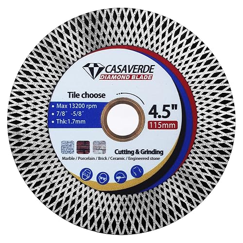 4.5" Hoja de Azulejos Superfina de Diamante para Cortar y Rectificar Granito, Mármol y Azulejos de Porcelana