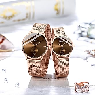 MASTOP Couple Watches Men and Women Pair Quartz Watches Casual Stainless Steel Mesh Strap Fashion Watches