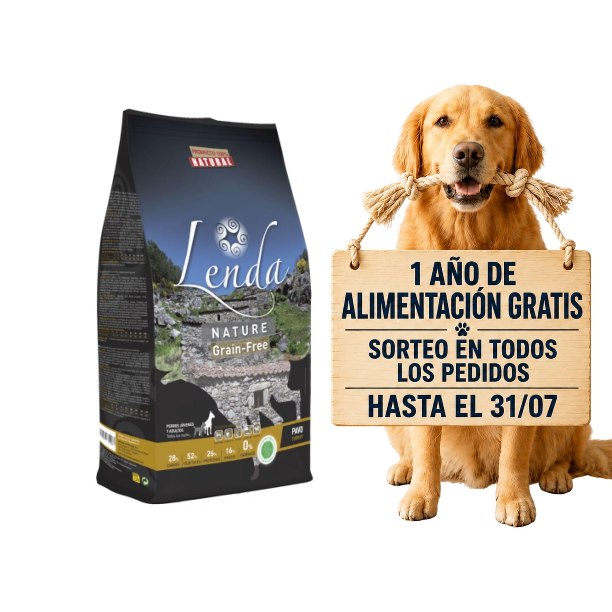 Lenda Pavo 12Kg - Pienso Hipoalergénico para Perros Jóvenes y Adultos con Alergias o Intolerancias | Comida para Perros Rica en Pavo | Pienso para Perro Natural y SIN Cereales
