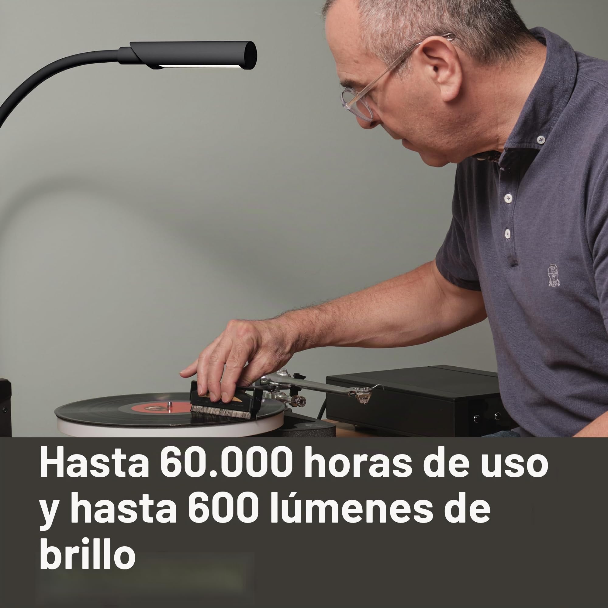 Reliable UberLight Flex 3200TL - Luz de trabajo portátil LED con abrazadera, conexión USB, cuello de cisne flexible de 26.5 pulgadas, cabezal giratorio de 270°, 9 ajustes de luz y hasta 60.000 horas