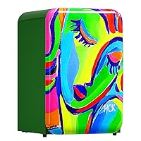 HCK 107L Retro Frigorifero congelatore, frigorifero compatto indipendente con pittura artistica