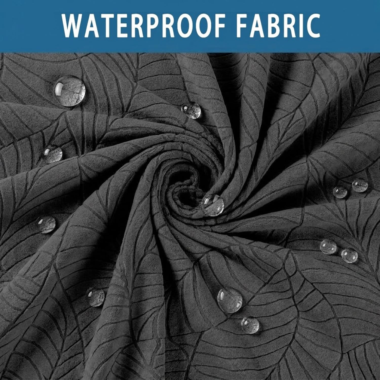 Hockerbezug Quadratisch Wasserdicht - Stretch Jacquard Schonbezug