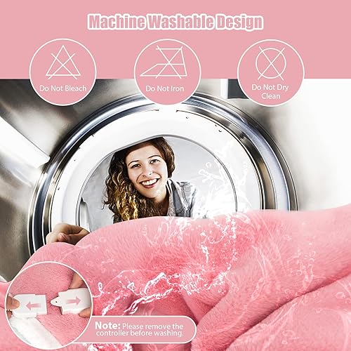 Miniatura 5 de GOFLAME Manta térmica eléctrica 50 x 60 pulgadas manta eléctrica de calentamiento rápido con 10 niveles de calefacción y temporizador de apagado