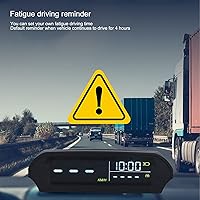 Vista 6 de Acouto Universal Auto HUD Proyector Multifuncional Velocímetro Vehículo de Carga Solar Pantalla de Video