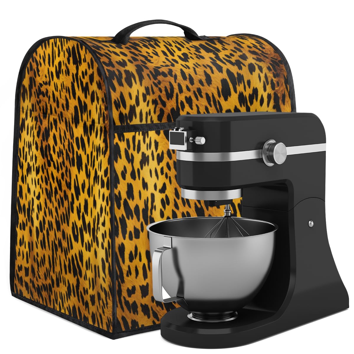 Coffee Maker Cover Leopard Print Pattern Kitchen Appliance Covers Small Appliance Covers Blender Cover Juicer Cover Dust Covers for Kitchen Appliances with Top Handle and Pockets,Washable,B945