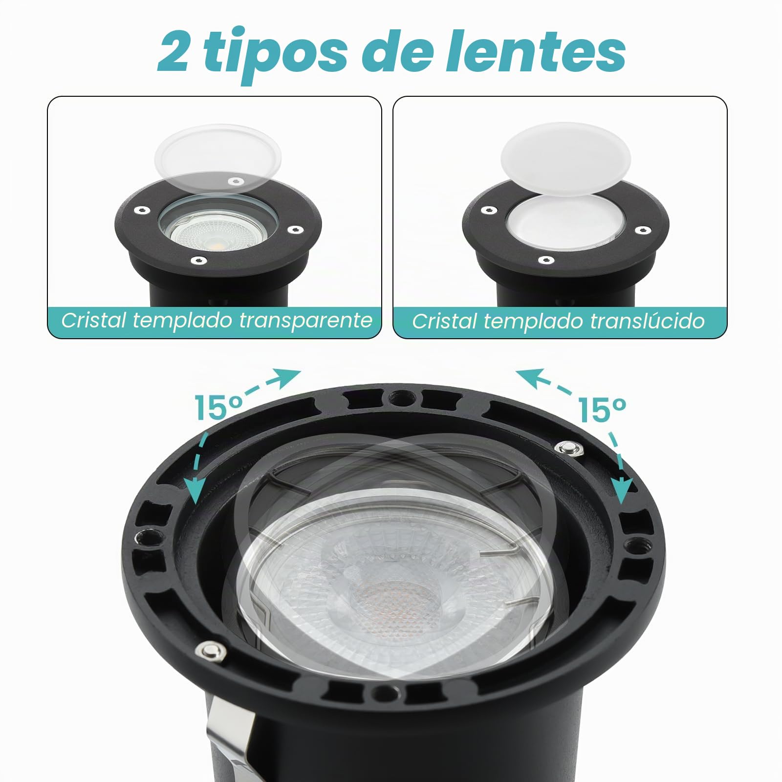 Foco empotrable para exterior (3 W, 230 V, 3000 K, color blanco cálido, para jardín, camino parque patio, para jardín