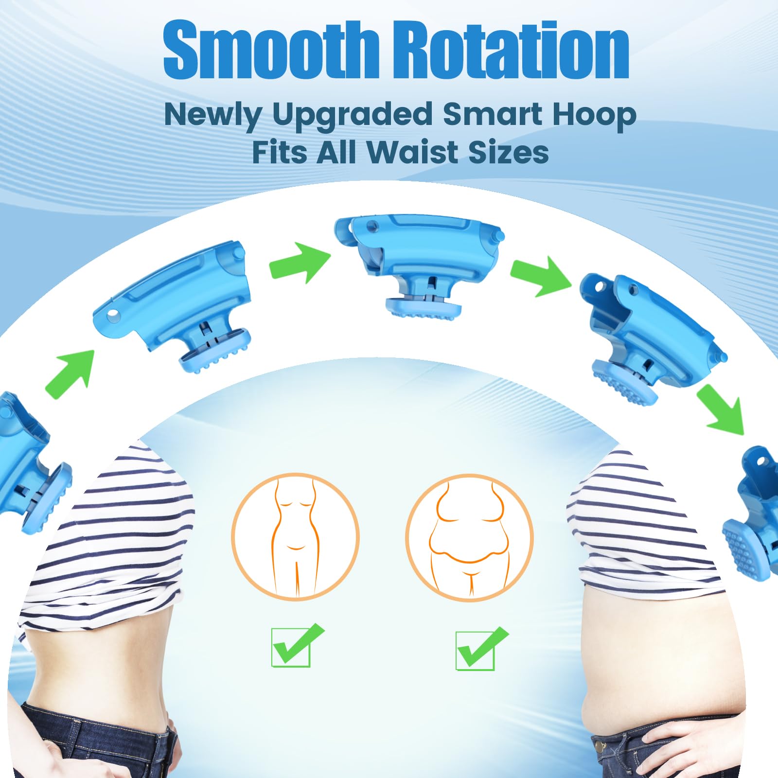 OurStarry Smart Cerceau Hula Fitness Hoop Adulte et Enfant, Weighted Hula Cerceau Hoop ​Intelligent, 24 nœuds en Vrac détachables