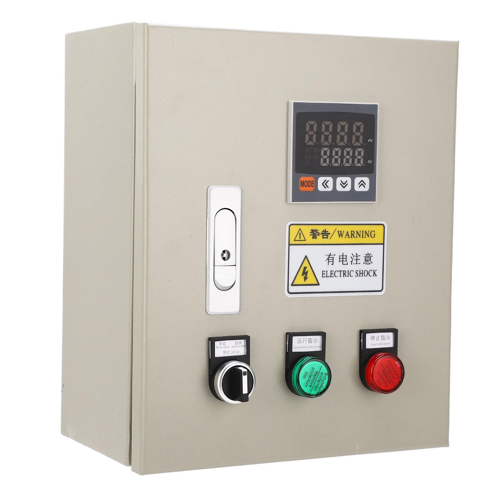 Cryfokt Controlador de Temperatura PID Termostato Inteligente Trifásico Caja de Control de Temperatura Lectura Clara para Varios Campos Material Acero Inoxidable/ABS/Cobre