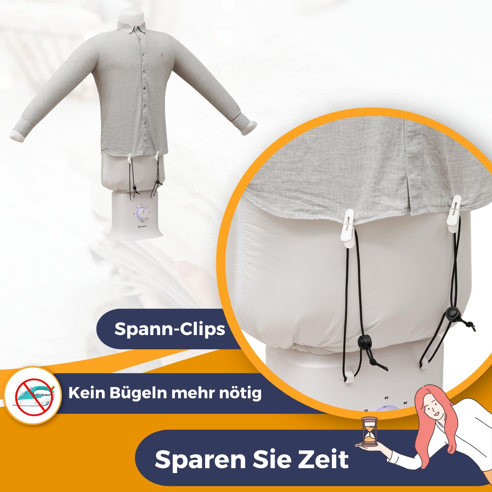 Sommertal Manekin do prasowania Gentleman – prasowalnica do koszulek, bluzek, T-shirtów, spodni, automat 2 w 1