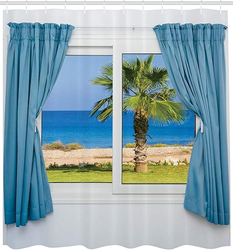 Miniatura 2 de Ambesonne - Colección hogar, juego de cortina para regadera con ganchos.