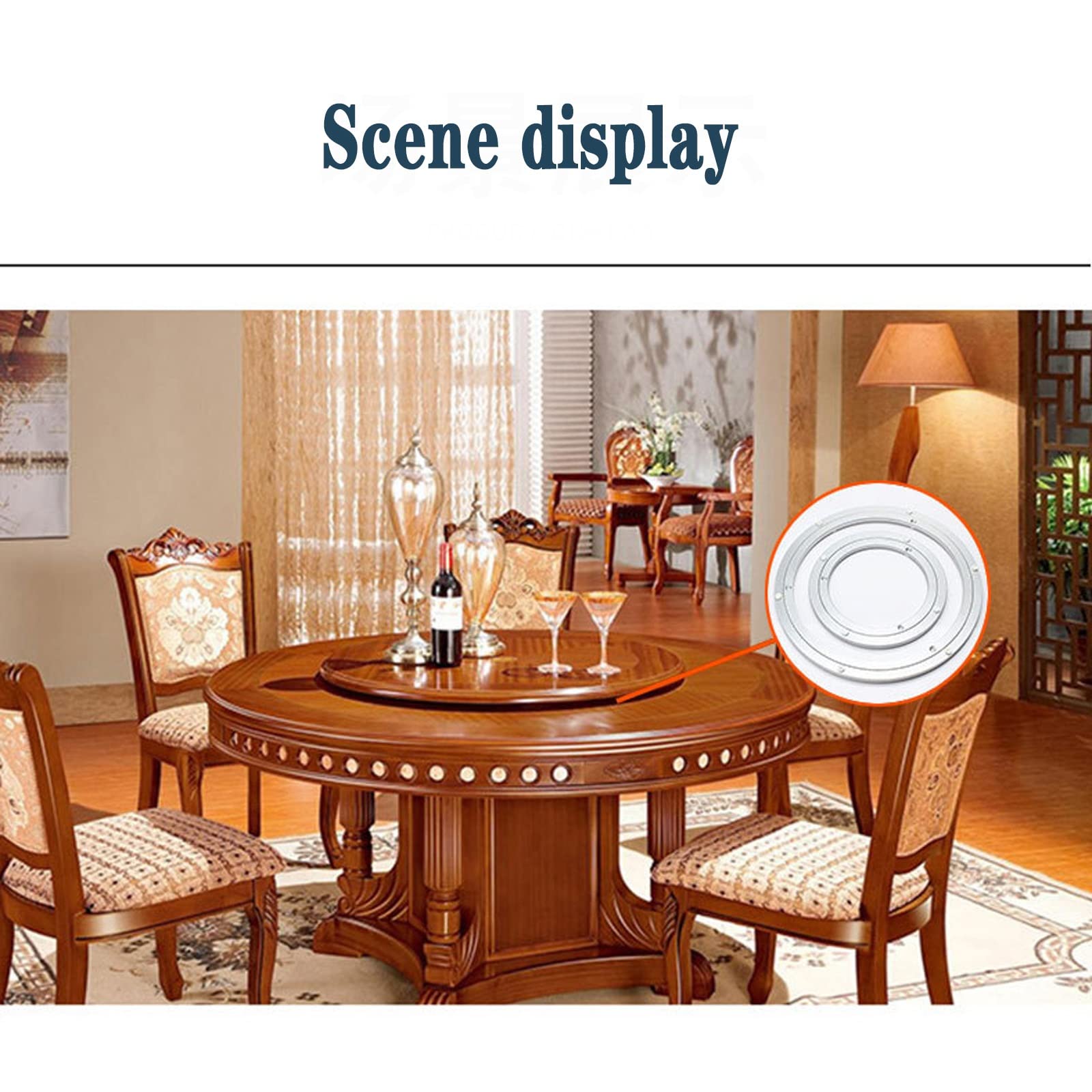 Lazy Susan - Cuscinetto per giradischi in lega di alluminio resistente, base girevole per tavolo da pranzo, supporto TV, monitor, dimensioni: 150-600 mm, rotazione liscia, design durevole