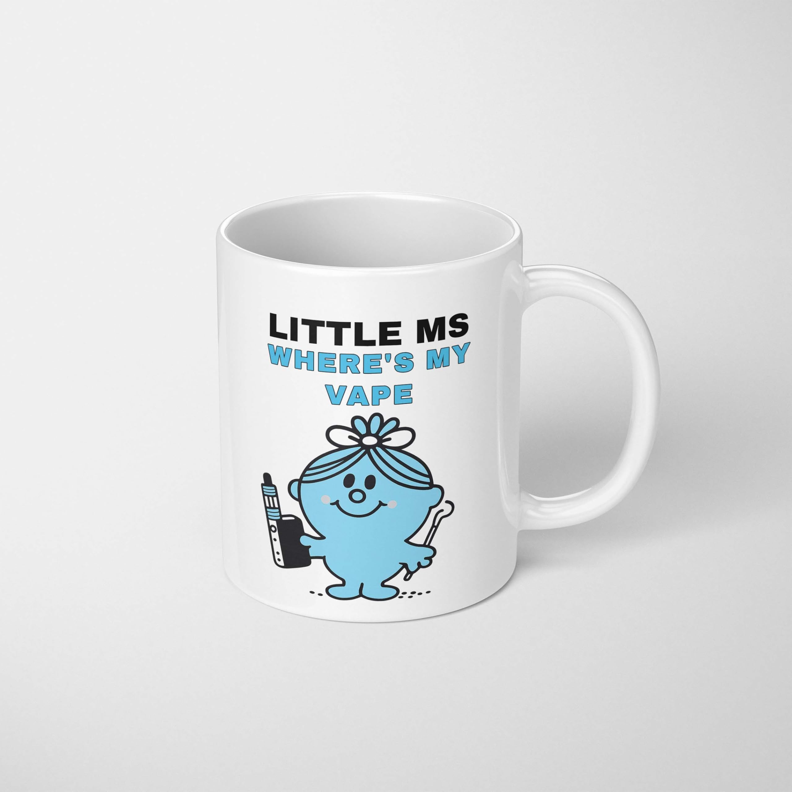 Little Miss Wheres My Vape Mug Funny Vaping Quote Nicotine Lover Coffee Cup Cheeky Adult Humour Novelty Gift For Him Her Work Office Colleague Secret Santa Birthday Christmas Gag Ceramic Tea Mug