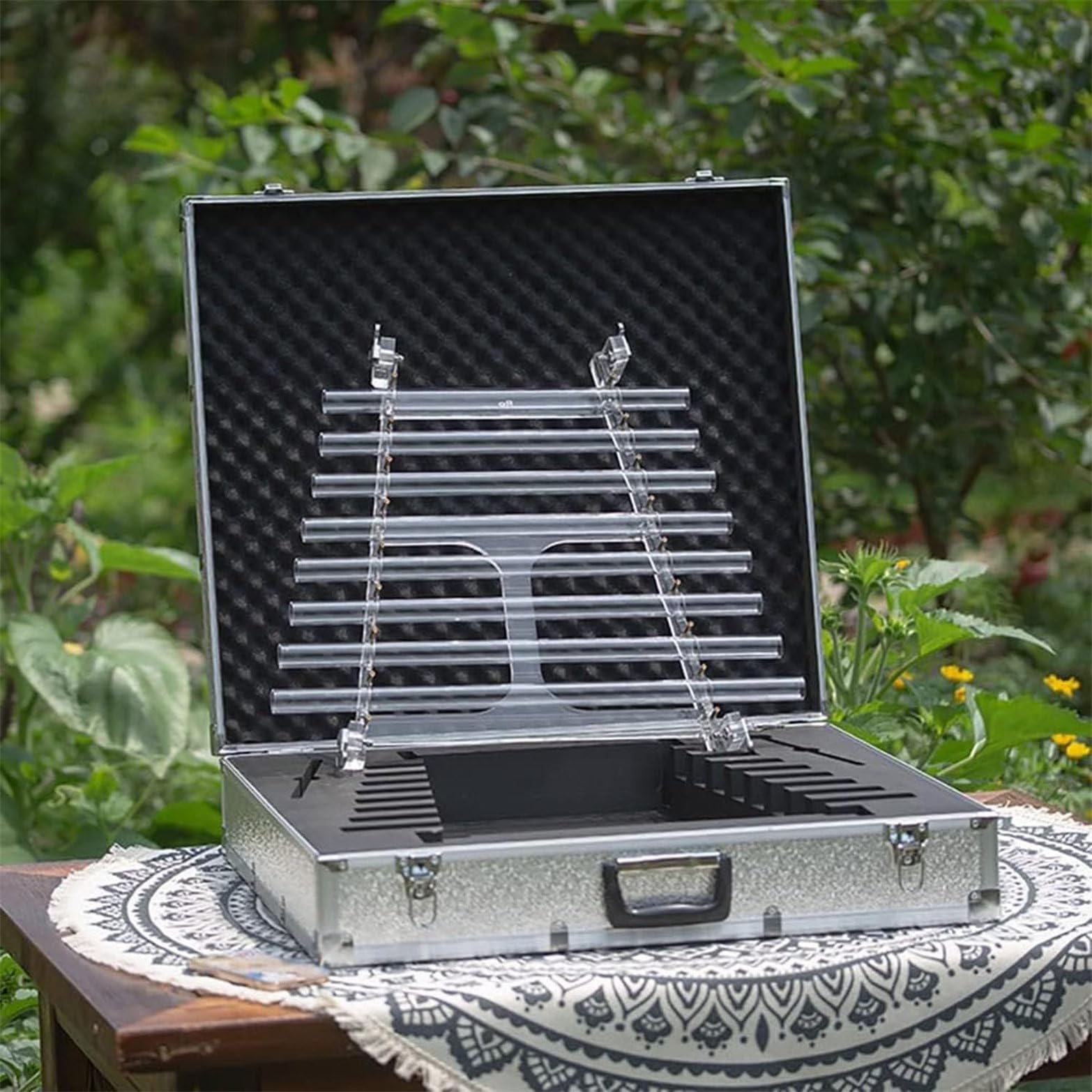 GYQSSD Quartz Crystal Singing Harp, 432Hz/440Hz 8 Note CDEFGABC Sound Therapy Crystal Harp, Includes Bracket Alumina Carrry Case for Sound Bath and Meditatiion A-440hz