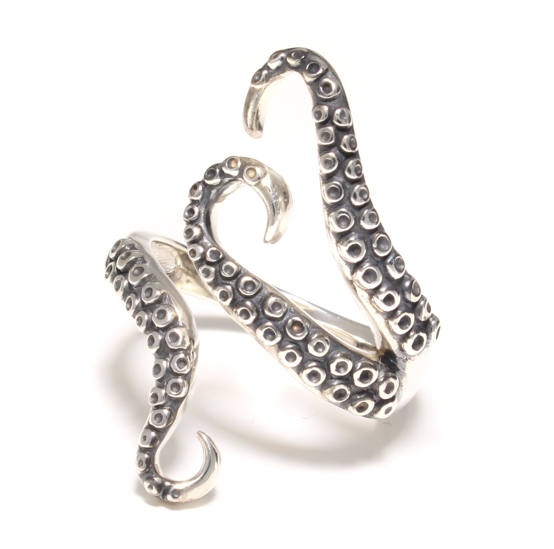 Kraken-Ring aus 925 Sterling Silber, Tentakel Ring