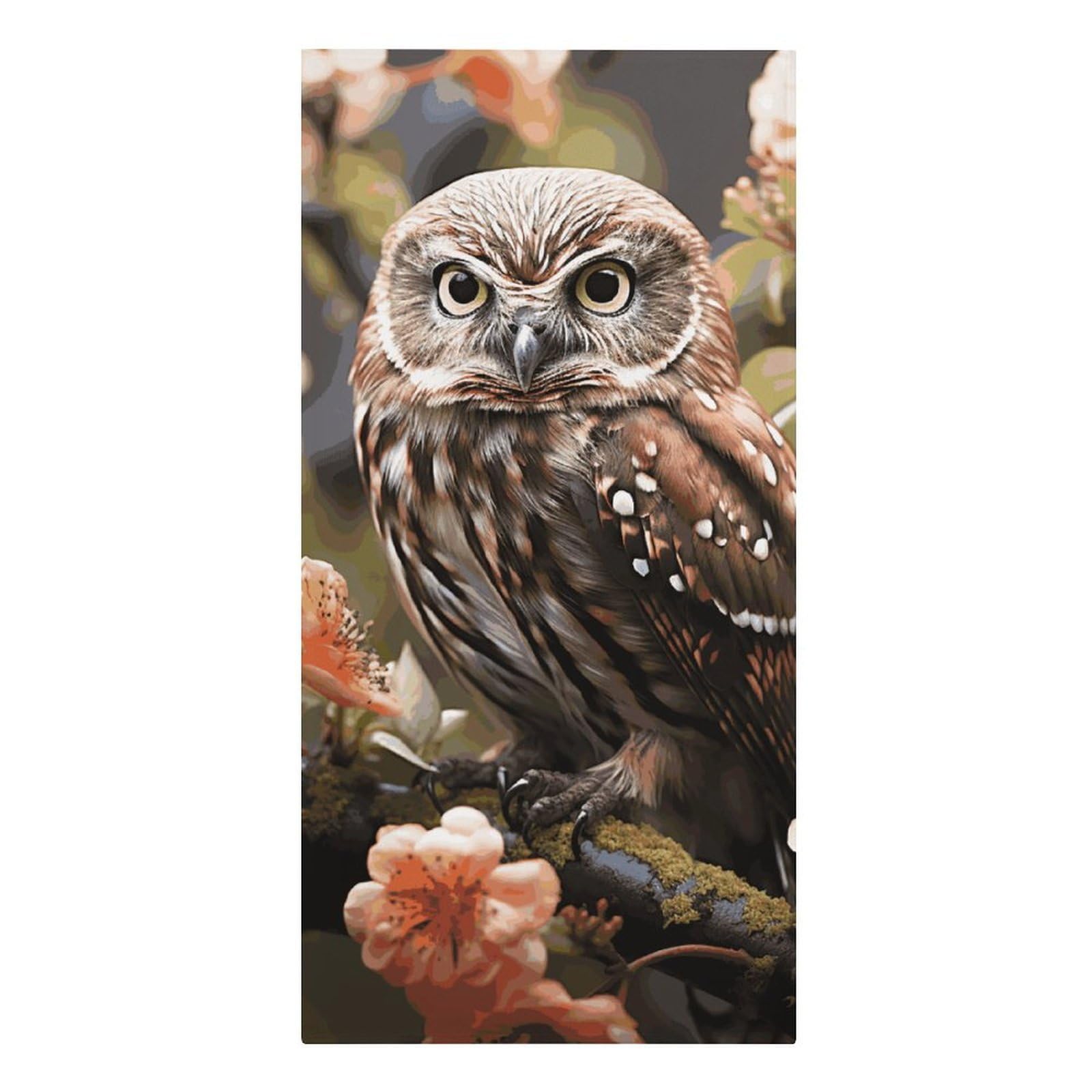 asbwuo Owl and Flower Beach Towels Extra Large Quick Dry Absorbent