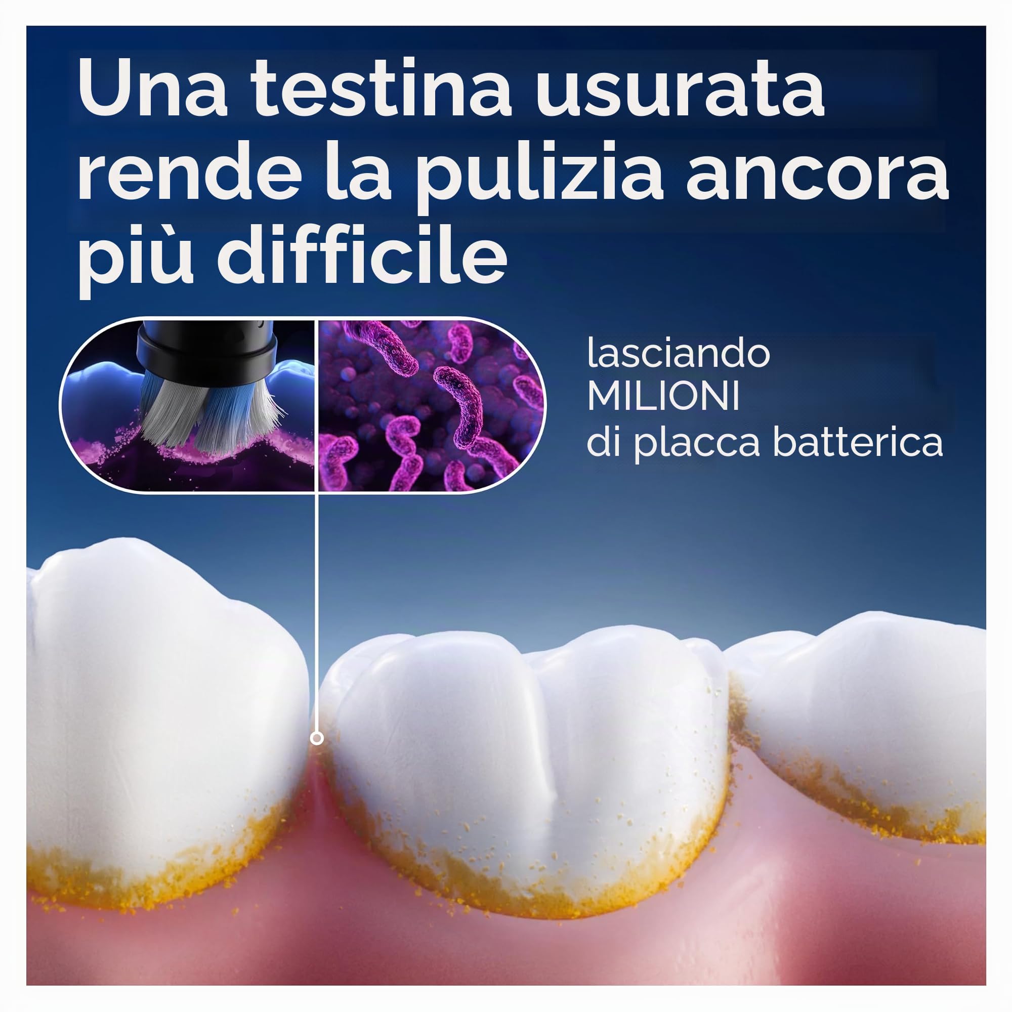 Oral-B Serie iO Gentle Care, testine di ricambio originali rotonde, setole angolate per una rimozione più profonda della placca, testina più morbida per gengive sensibili, per spazzolini elettrici