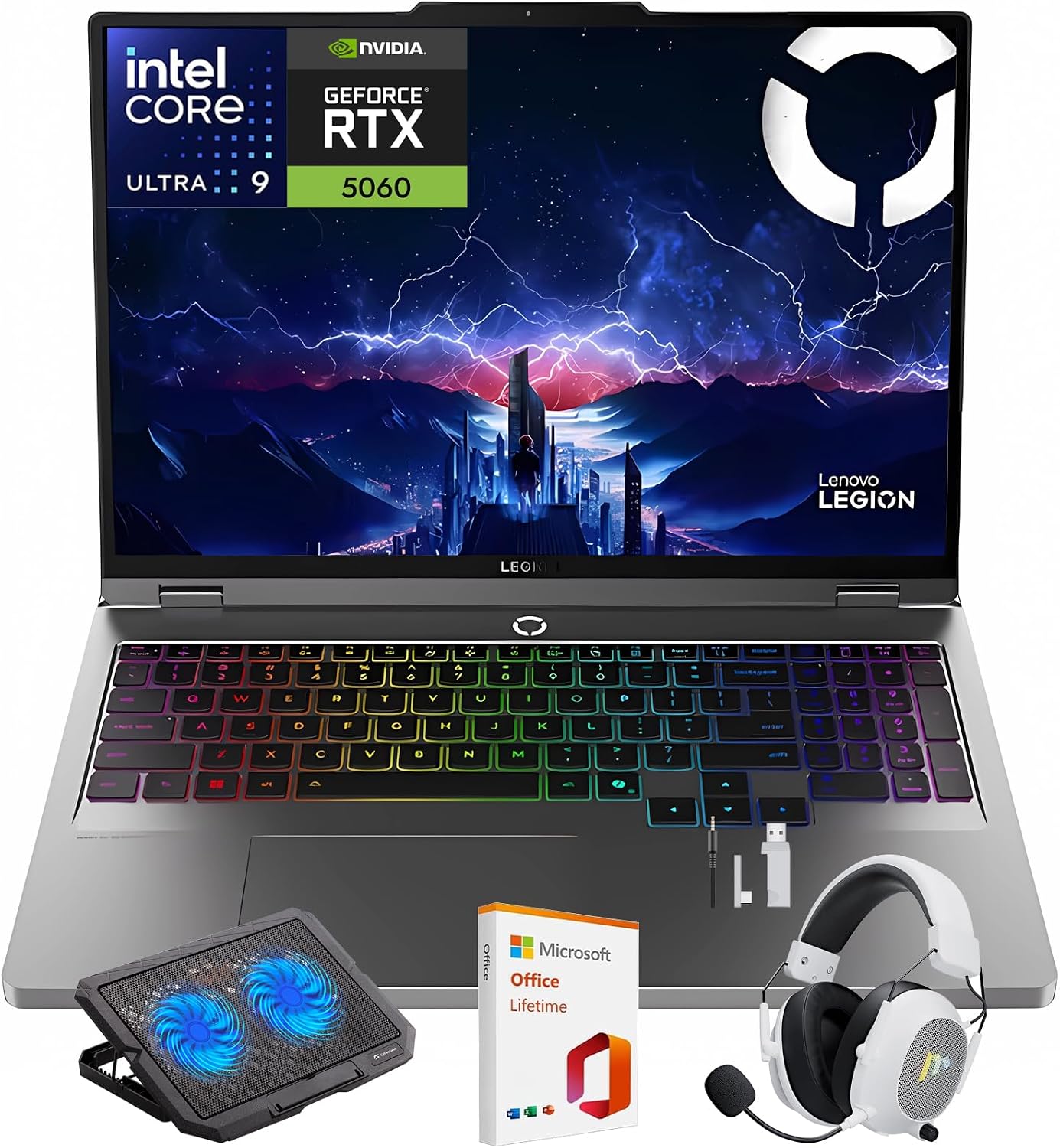 Lenovo Legion 5i 16" Gaming Laptop, WQXGA 240Hz Display, Intel Core Ultra 9-275HX, NVIDIA GeForce RTX 5060, 32GB RAM, 1TB SSD, Wi-Fi 7, RGB Backlit, Win 11 Home, w/Mytrix Accessory Lifetime Office