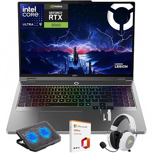 Lenovo Legion 5i 16" Gaming Laptop, WQXGA 240Hz Display, Intel Core Ultra 9-275HX, NVIDIA GeForce RTX 5060, 32GB DDR5 RAM, 1TB SSD, Wi-Fi 7, Thunderbolt 4, RGB Backlit, Win 11 Pro, w/Mytrix Accessory