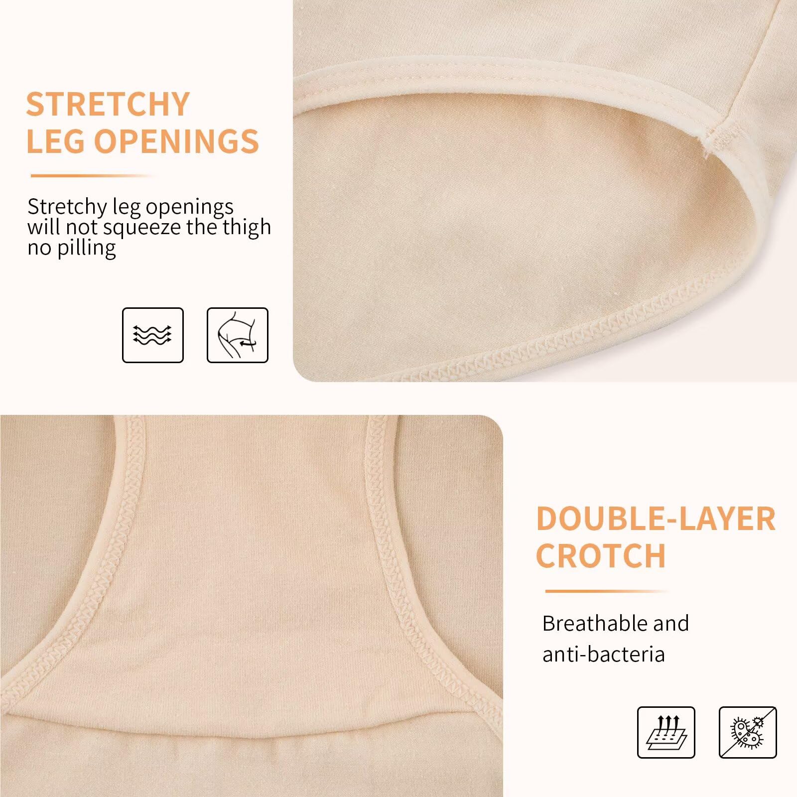 NUOZA Mutande Donna Cotone Vita Alta Slip Pacco da 5 Intimo Culotte Donna Mutandine Elastico Pancia Piatta Underwear