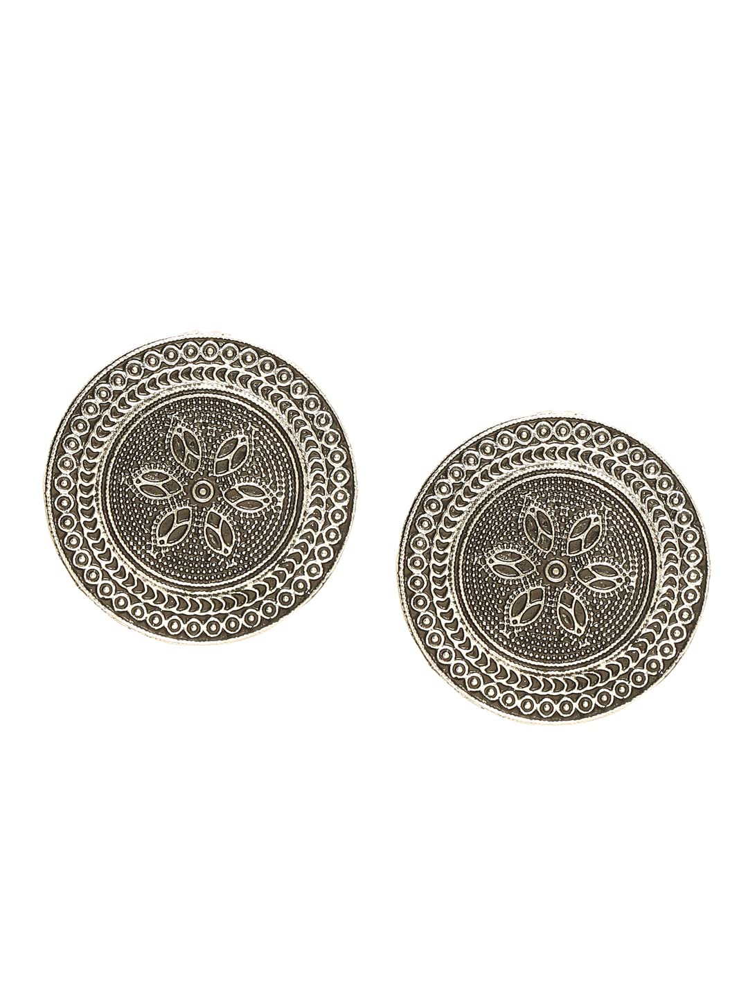 YouBella Fashion Jewellery Oxidised Silver Round Stud Earrings for Girls and Women (Silver) (Style 1) (B0B552MNXB) Amazon Price History, Amazon Price Tracker