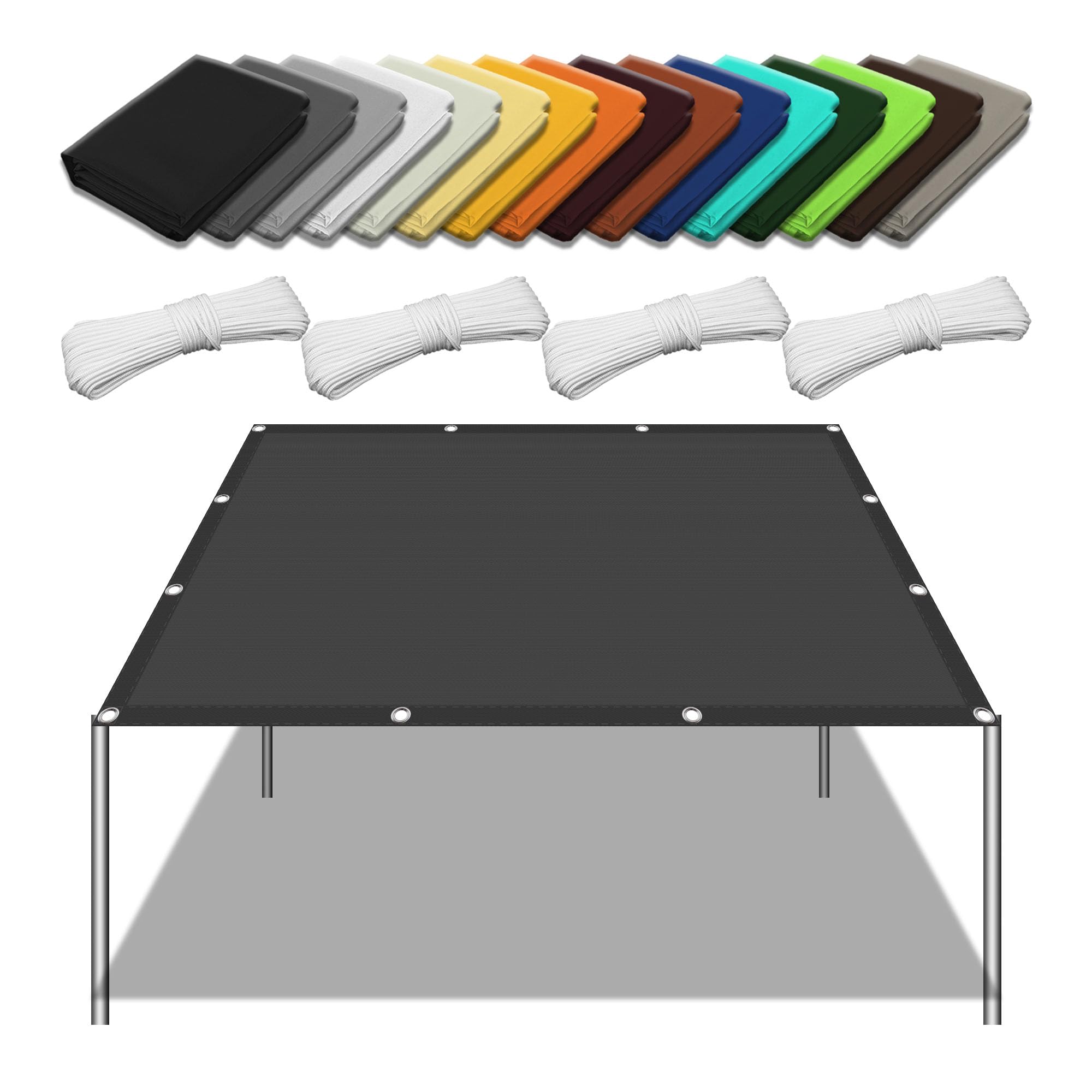 Voile d'ombrage rectangulaire anti-UV et imperméable pour terrasse
