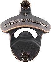 Vista 1 de Abridor de botellas de montaje en pared de cobre antiguo inoxidable CERVEZA O'CLOCK Soda botella tapa abrebotellas montado poste