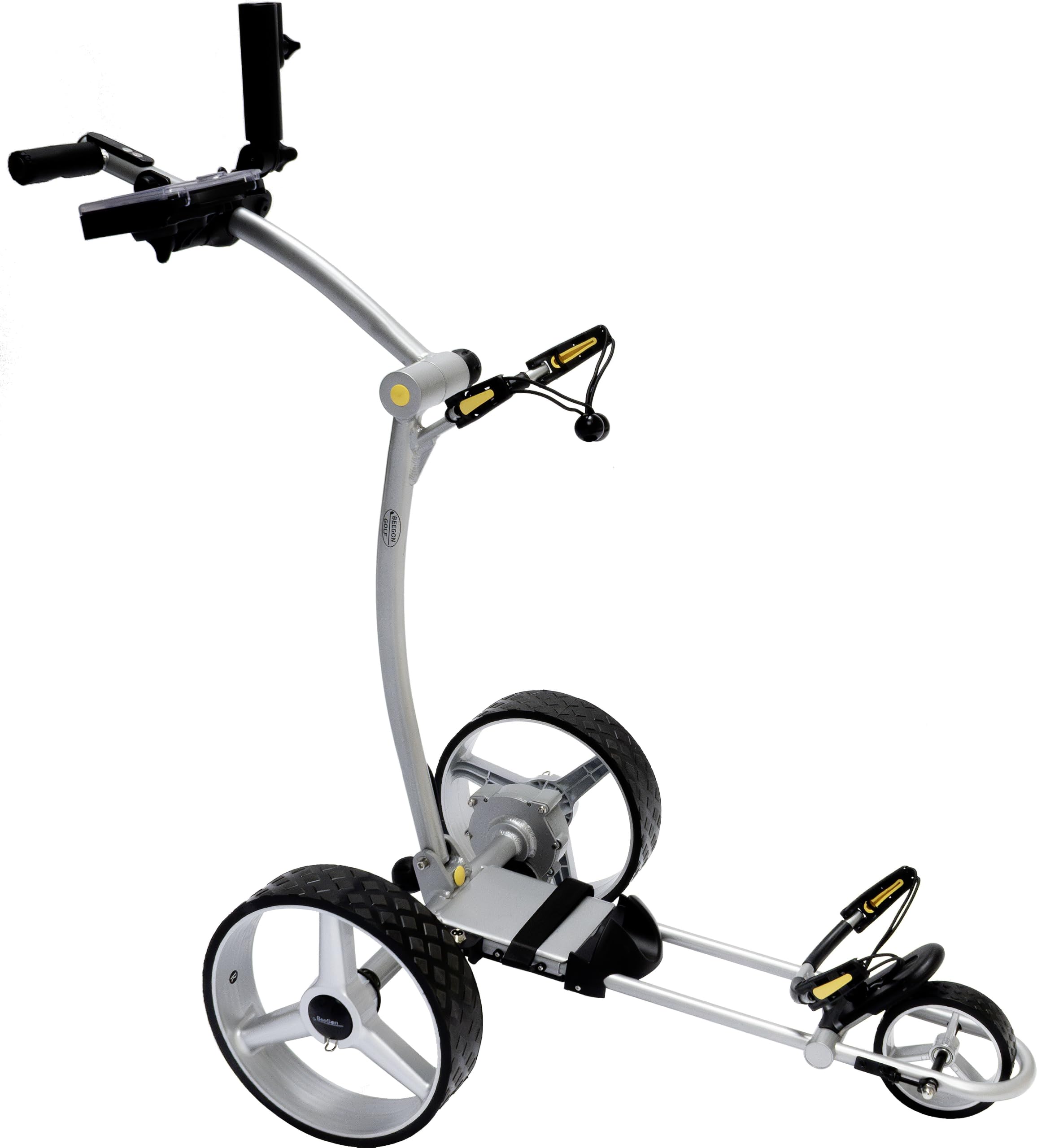 BeeGon Golf Elektro-Golftrolley GT-X300 Pro Silber mit 33Ah Blei-Akku inkl. Zubehör