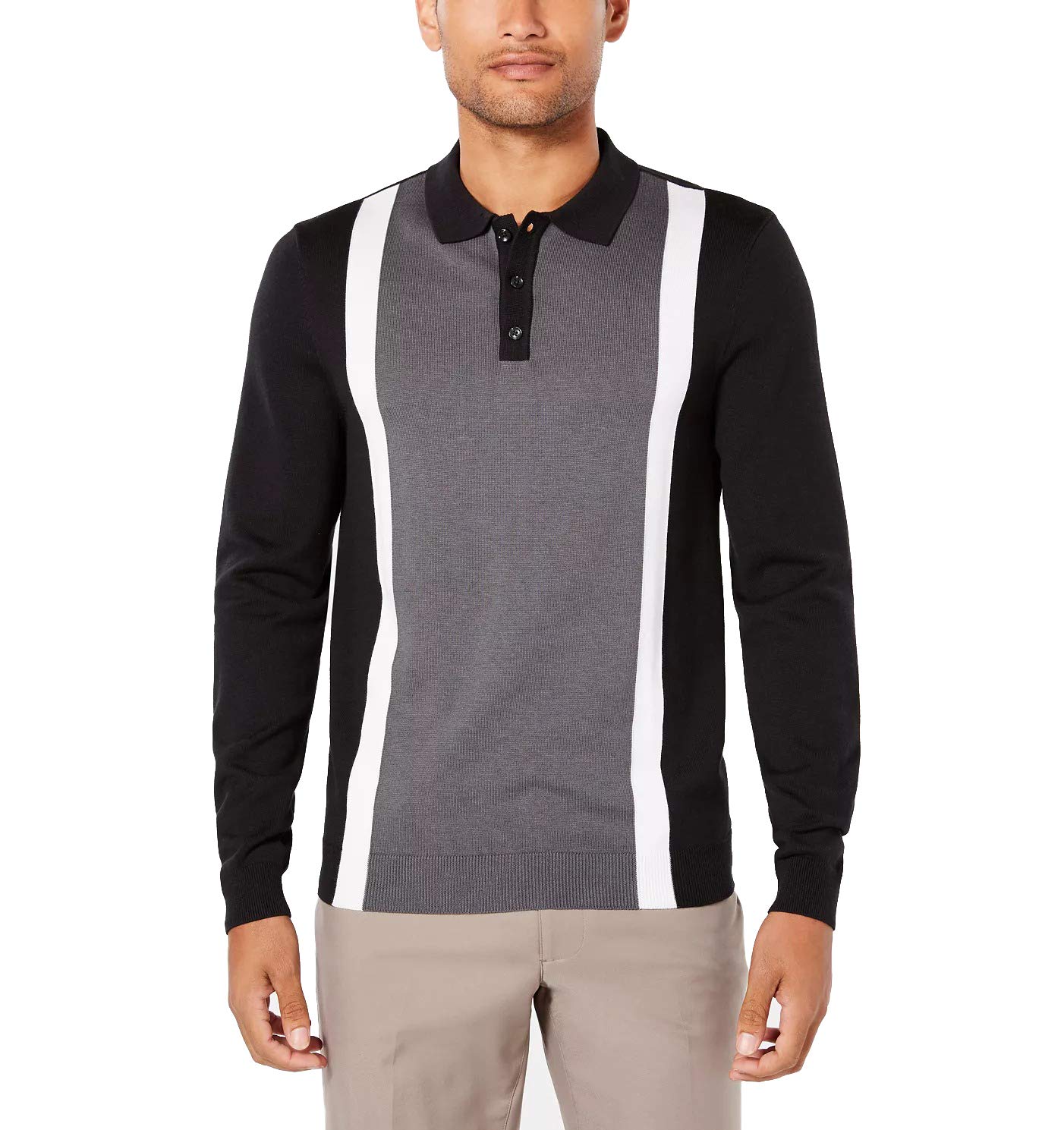 Ryan Seacrest Mens Small Colorblock Polo Rugby Knit Shirt