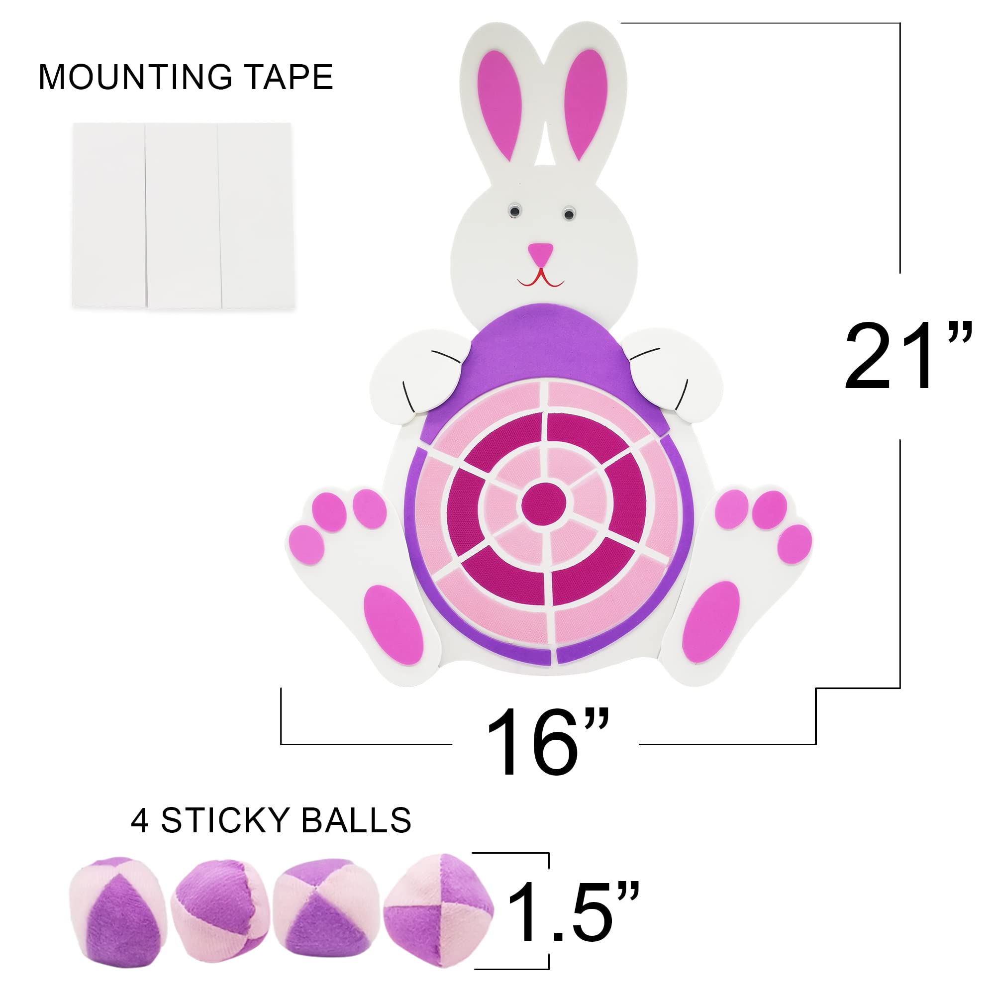 ArtCreativity Easter Basket Stuffers, Easter Bunny Dart Board with 4 Sticky Balls, Easter Egg Dart Board, Easter Theme Party Favor, Easter Eggs Filled - Outdoor Indoor Kids Toys Games