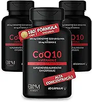 Coenzima Q10 200mg Ubiquinol com Vitamina E 10mg ELLYM NUTRITION Alta Concentração 180 Capsulas