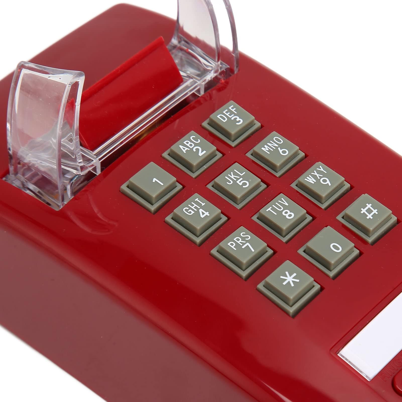 Vintage-Wandtelefone Festnetz, Retro-Wandtelefon Im Alten Stil, Rotes Schnurgebundenes Telefon Zur Wandmontage mit Lautstärkeregler für Senioren-Hotelküche