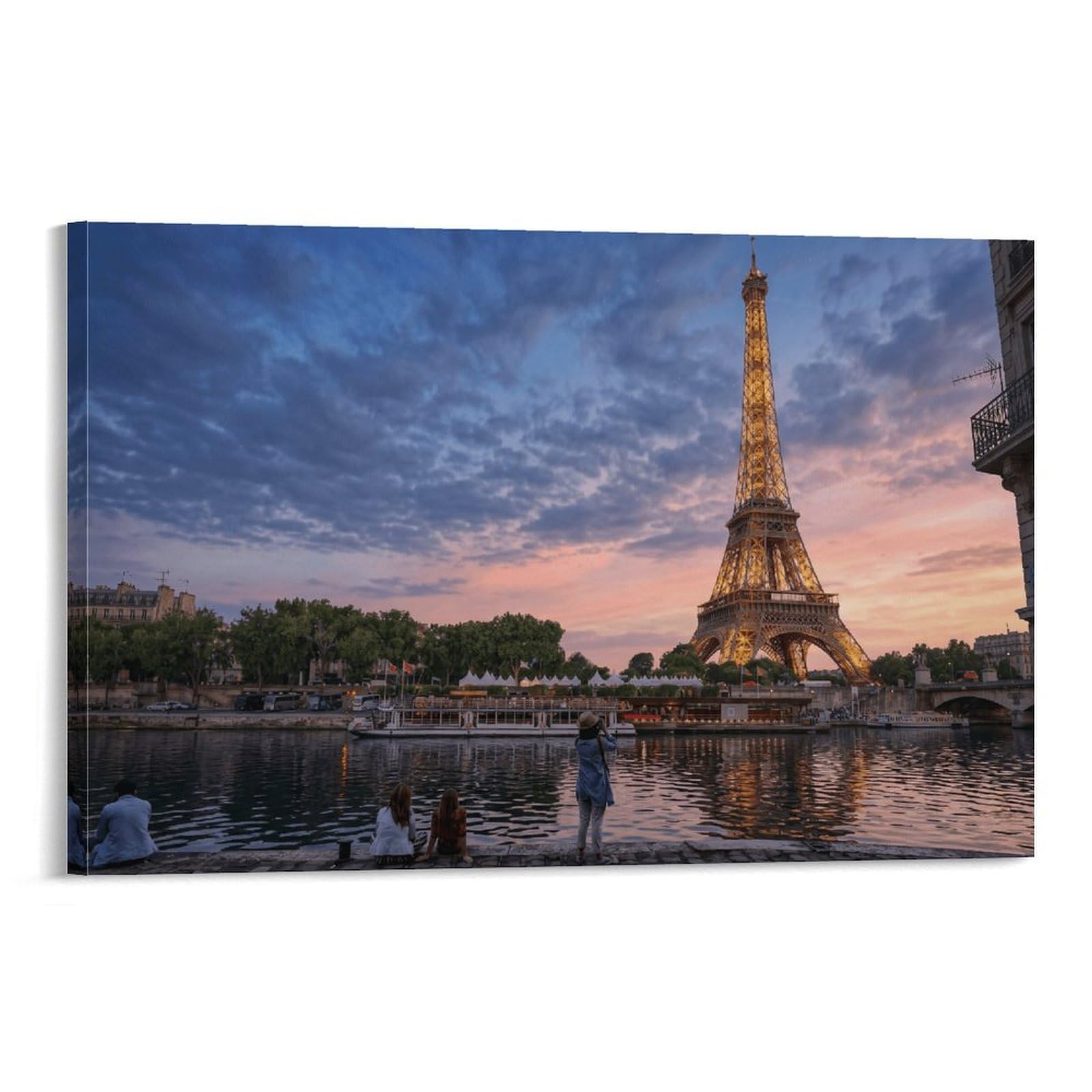 XPASHIQWC Seine River Poster Artwork Giclee Canvas Prints Modern Wall Art Picture Wall Hanging for Home Decorations 24x36inch(60x90cm)