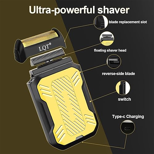 Miniatura 6 de Cortadora de pelo profesional inalámbrica para hombres, juego de cortapelos recargable y recortadora de barba con hoja en T, palanca ajustable,