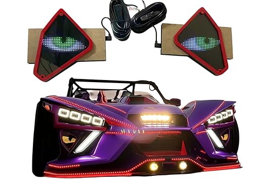 2PCS Devil-Eyes Style Vent Gap Fillers with Programmable Text/Patterns, Bluetooth