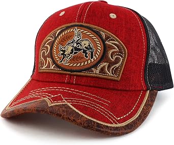 Trendy Apparel Shop Rodeo Leather Patch Trucker Snapback Ball Cap