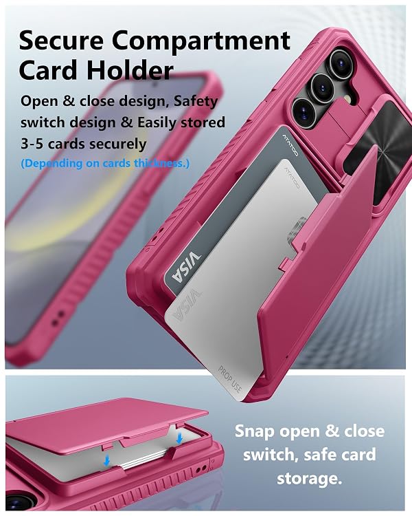 ATATOO for Samsung Galaxy S24+ Plus Wallet Case with Card Holder, Hot Pink by ATATOO - Used condition - Image 2