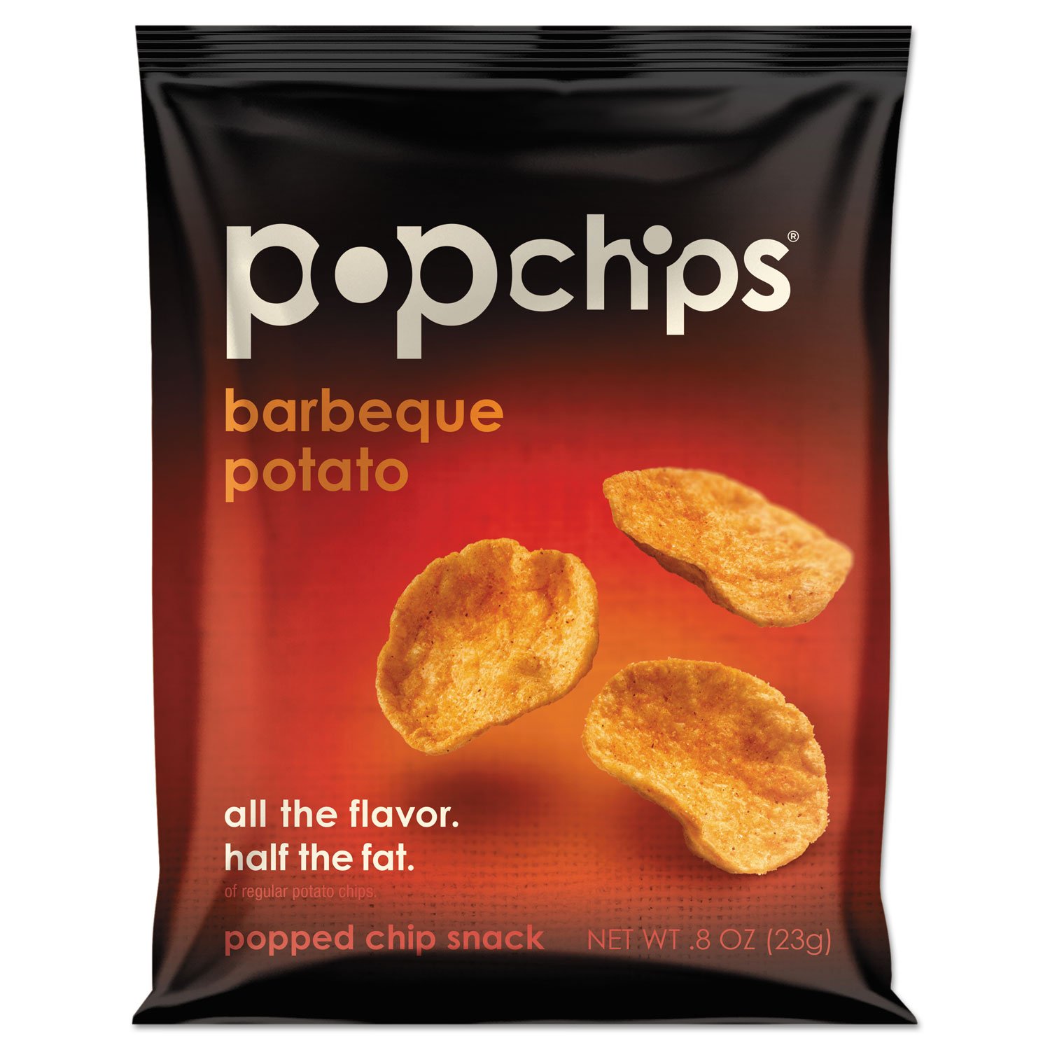 POPCHIPS Potato Chips, Bbq Flavor, .8 Oz Bag, 24/carton