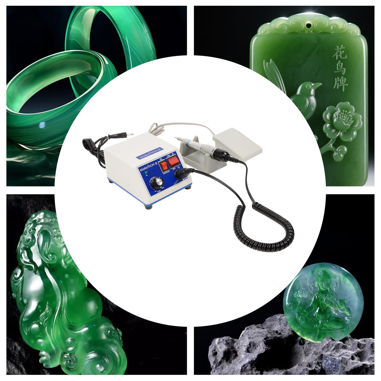 Laboratorio Micromotore lucidatrice per gioielli, lucidatrice elettrica con staffa e pedale, velocità regolabile 0-35000RPM, lucidatrice per vetro, protesi dentarie, nail art