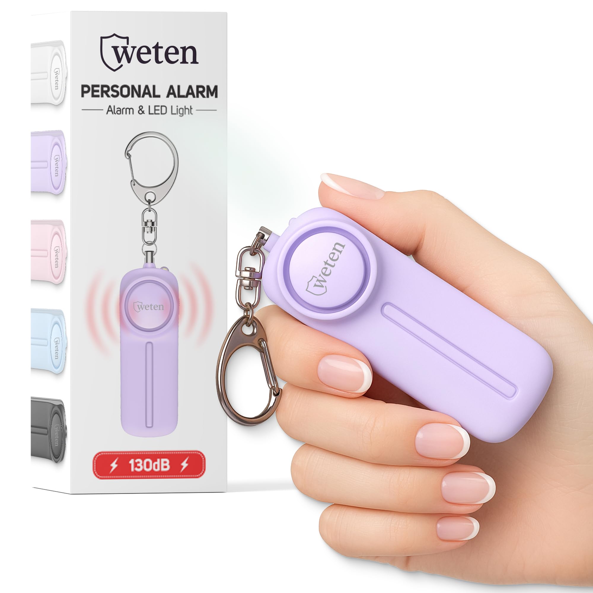 Selbstverteidigung Safesound Persönlicher Alarm Schlüsselanhänger - 130 dB Sirene Sicherheitsschutz Gerät mit LED-Licht - Notfall-Sicherheitsalarm Schlüsselanhänger Pfeife für Frauen, Kinder