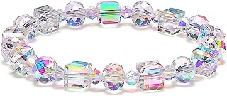 HANGINTHERE Aurora Crystal Beaded Stretch Bracelet, 7 inch