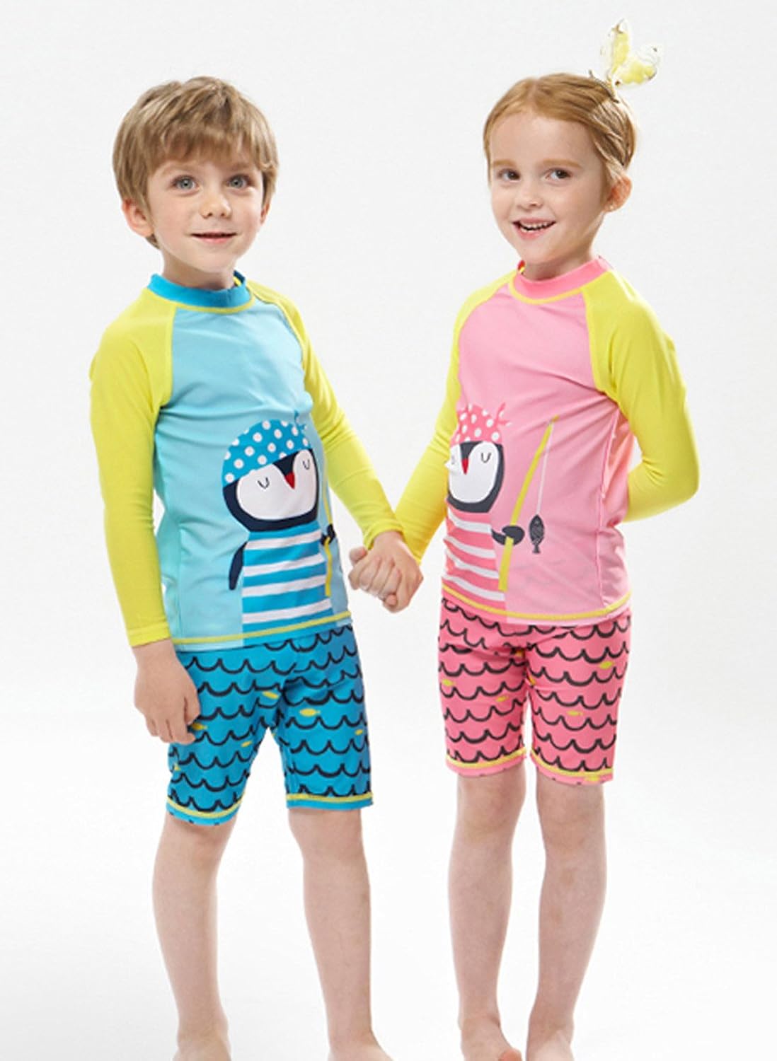 Happy Cherry Kids Rashguard Sets Cartoon Long Sleeve Swimming Sunsuit Two-Piece Wetsuit : Clothing, Shoes & Jewelry