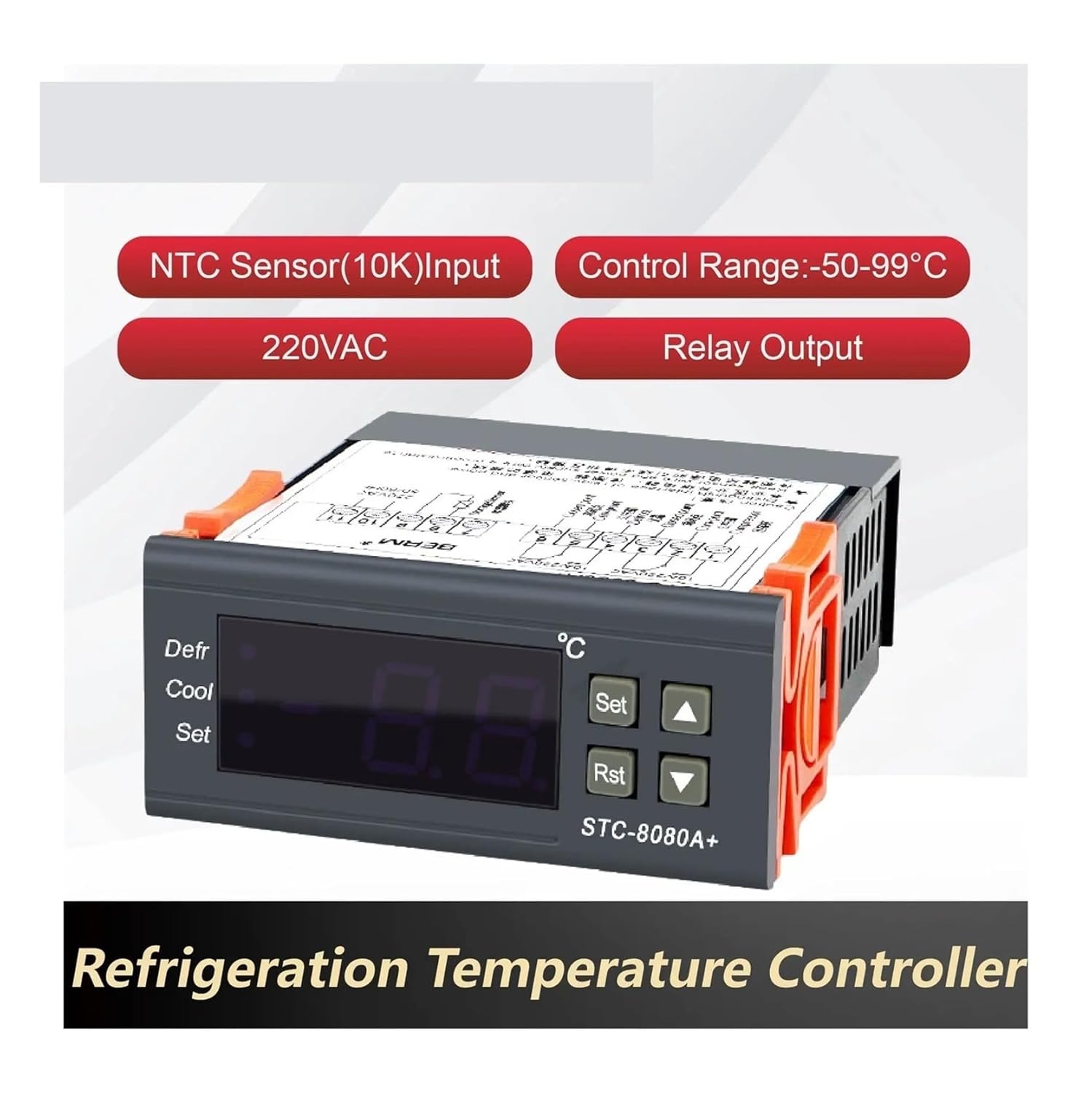 Refrigeration Temperature Controller Digital Thermostat forCold Storage Defrost