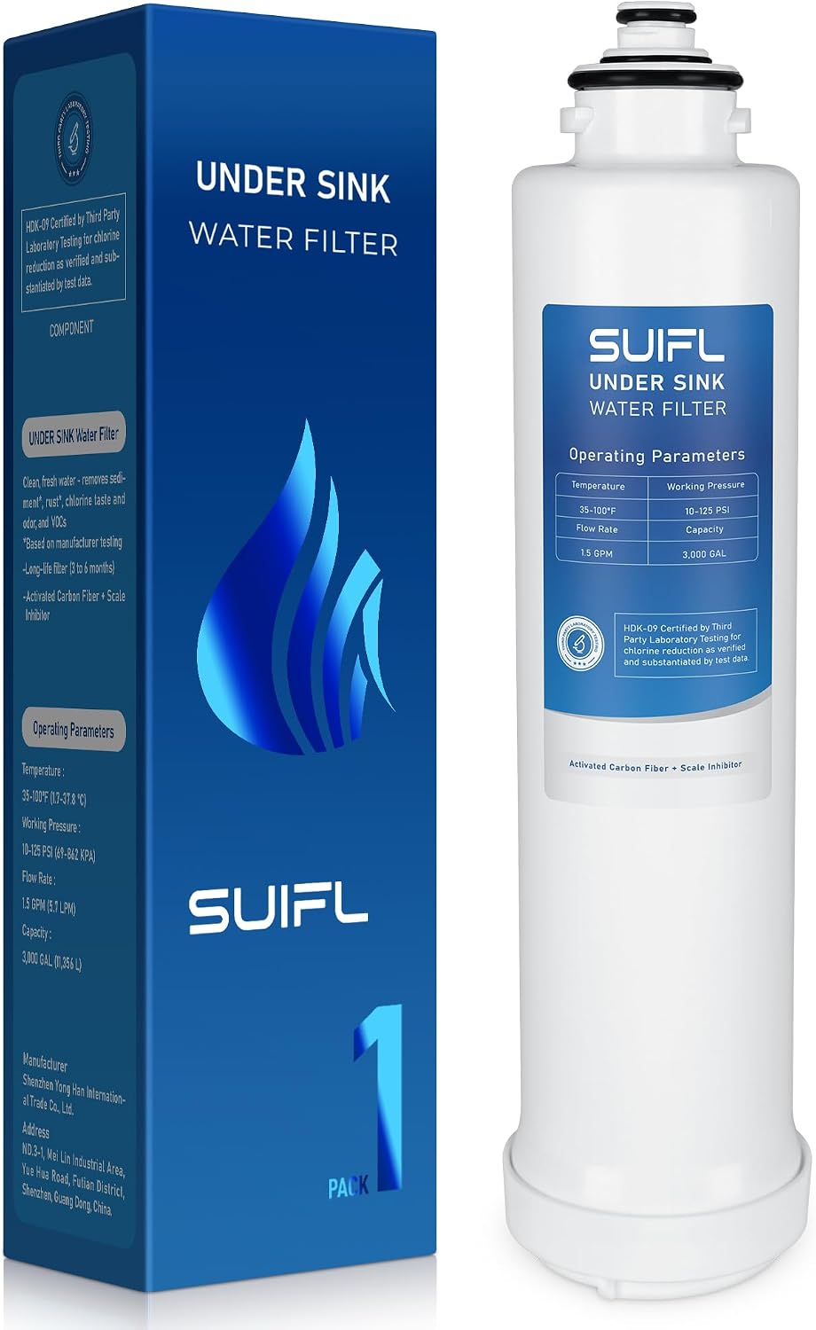 HQS-WF Under Sink Replacement Filter Cartridge, 1 Pack