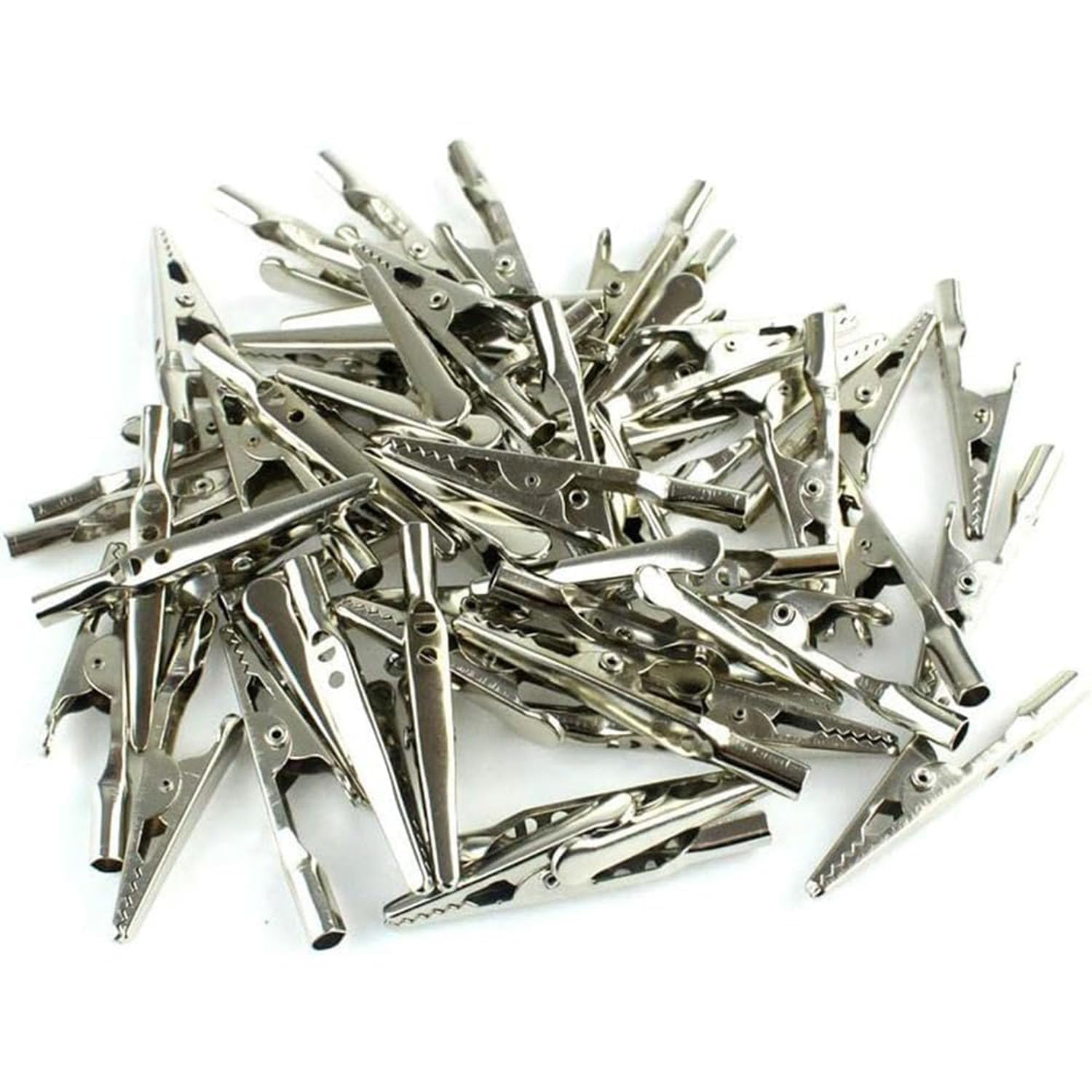 50Pcs Alligator Clips, Electrical Test Cable Crocodile Clips, 2" Metal Croc Clips for Testing Leads, Laboratory Electrical Test Work