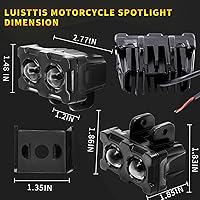 Vista 5 de Luces auxiliares LED para motocicleta, 2 piezas universales de 40 W, mini faros LED, luces antiniebla, luces de conducción de motocicleta de doble