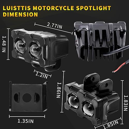 Miniatura 5 de Luces auxiliares LED para motocicleta, 2 piezas universales de 40 W, mini faros LED, luces antiniebla, luces de conducción de motocicleta de doble